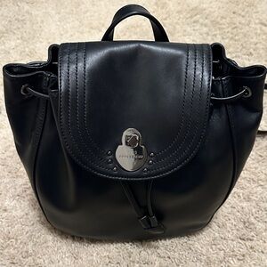 Black Leather Backpack by longchamp